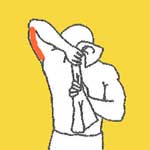 Упражнение на растягивание (с полотенцем). Трехглавая мышца плеча